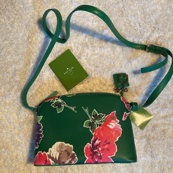 Kate Spade green floral purse - Picture 3 of 4